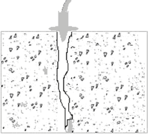 Diagram of crack in concrete